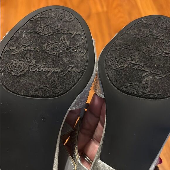 Joan Boyce Silver Glamorous Slide Sandals - Picture 6 of 10